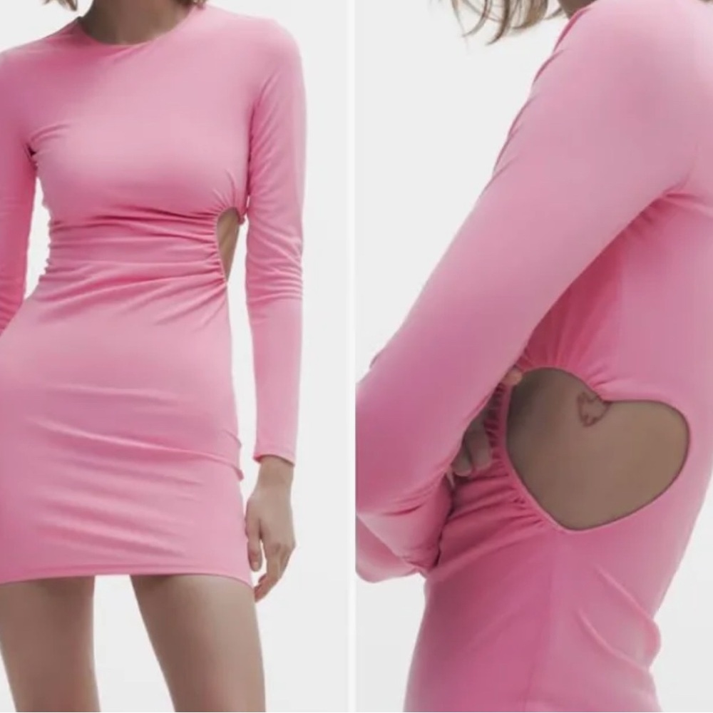 Zara Pink Heart Cut-Out Barbie Dress - Picture 2 of 8